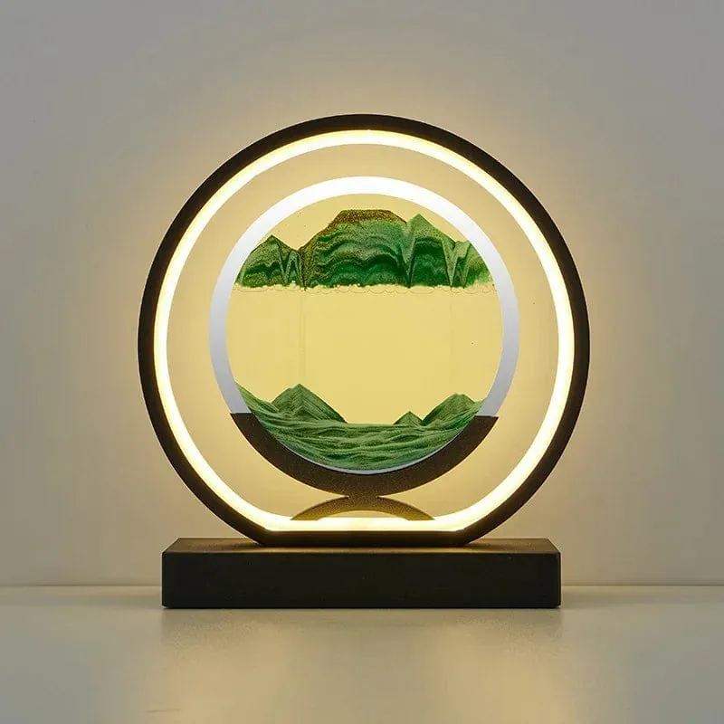 Quicksand Glow: LED Hourglass Art Table Lamp - Unique Decorative Sand Painting Night Light for Bedroom and Home Décor