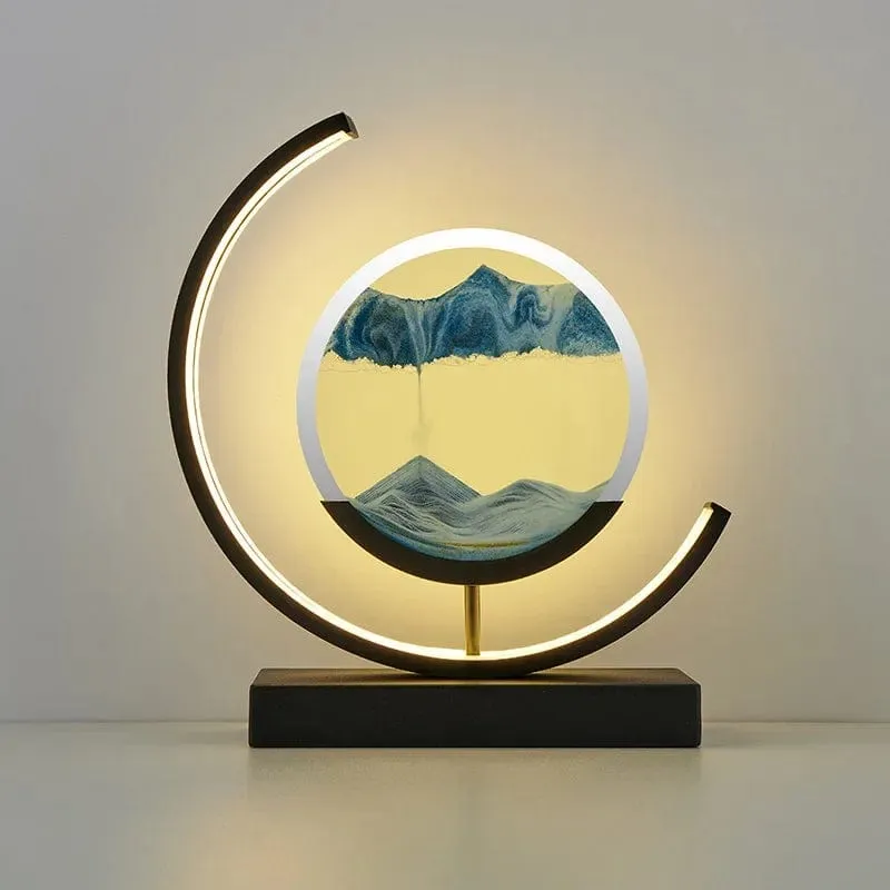 Quicksand Glow: LED Hourglass Art Table Lamp - Unique Decorative Sand Painting Night Light for Bedroom and Home Décor