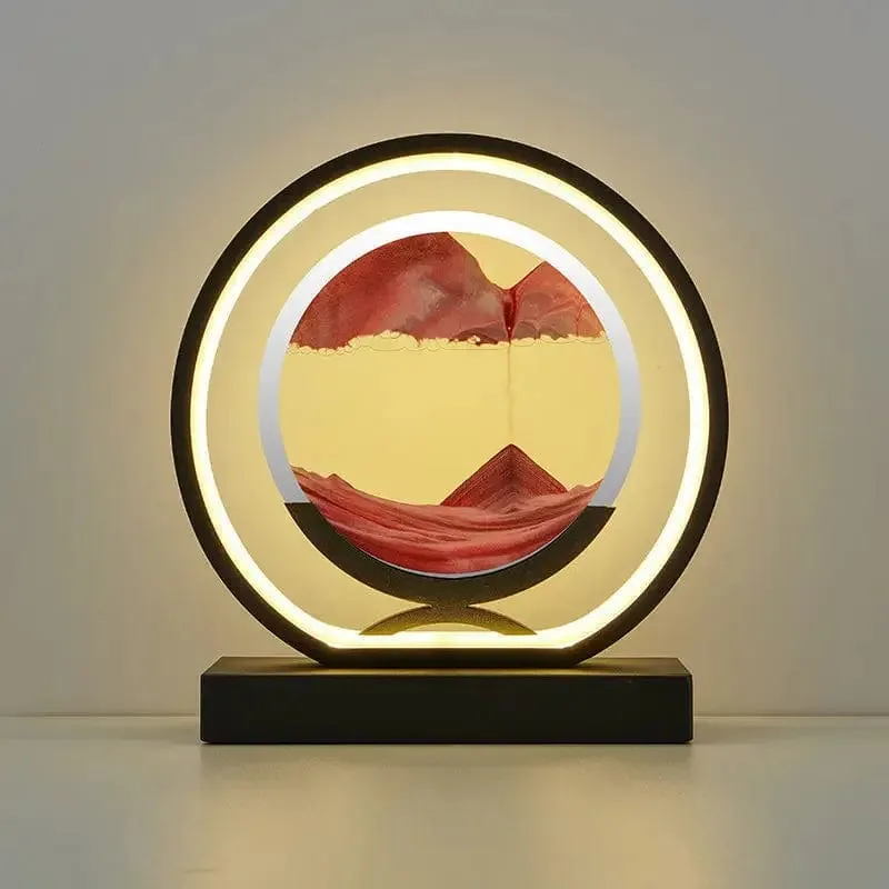 Quicksand Glow: LED Hourglass Art Table Lamp - Unique Decorative Sand Painting Night Light for Bedroom and Home Décor