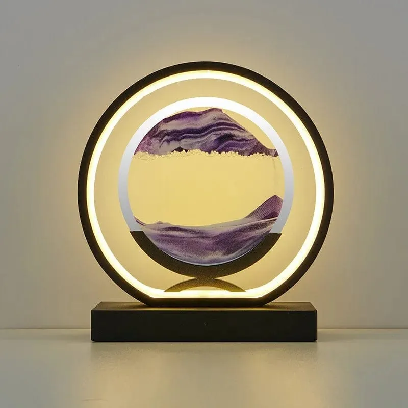 Quicksand Glow: LED Hourglass Art Table Lamp - Unique Decorative Sand Painting Night Light for Bedroom and Home Décor