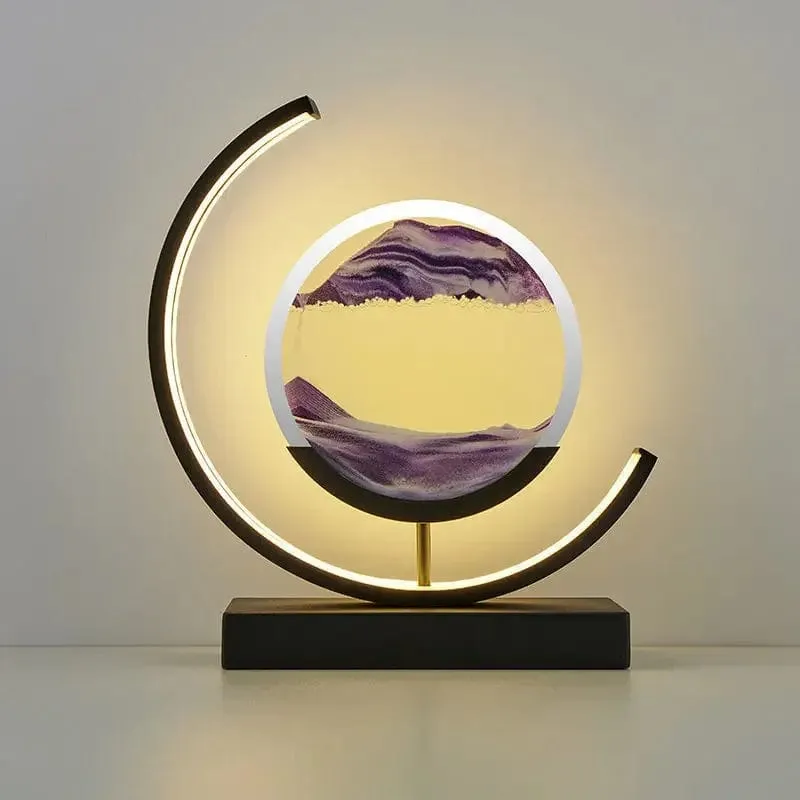 Quicksand Glow: LED Hourglass Art Table Lamp - Unique Decorative Sand Painting Night Light for Bedroom and Home Décor