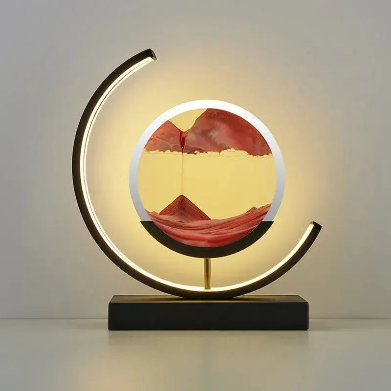 Quicksand Glow: LED Hourglass Art Table Lamp - Unique Decorative Sand Painting Night Light for Bedroom and Home Décor