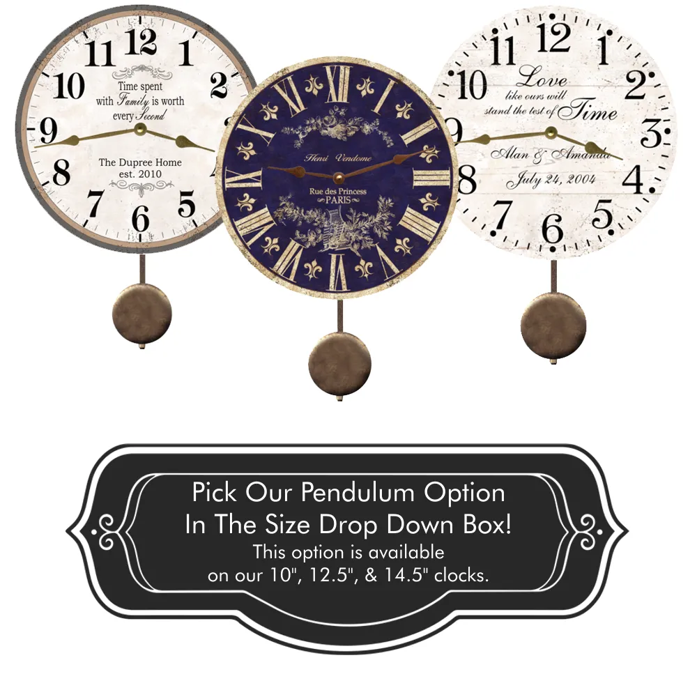 Rustic Wall Clock Navy Blue