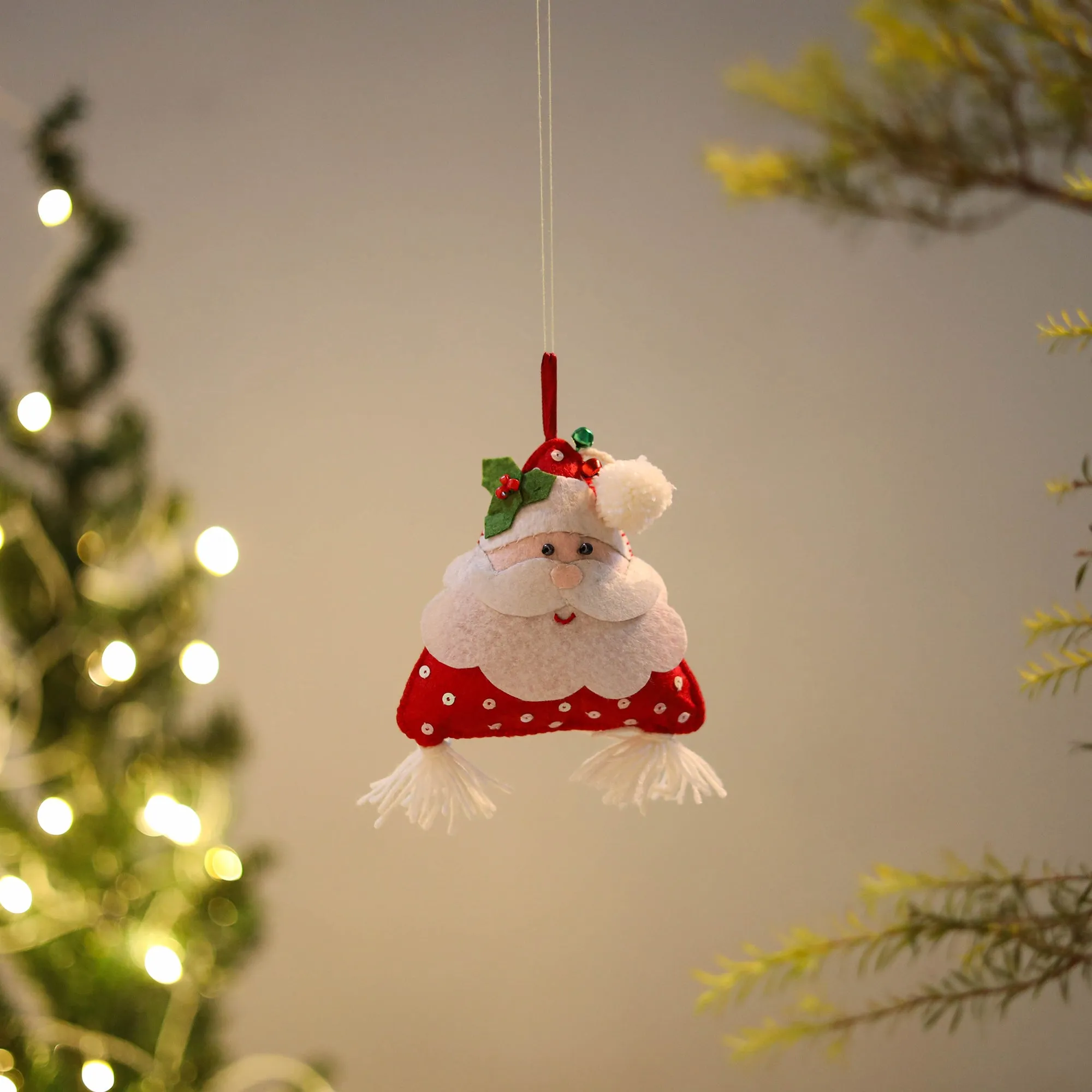 Santa Felt Ornament - Handmade Christmas Decor 01