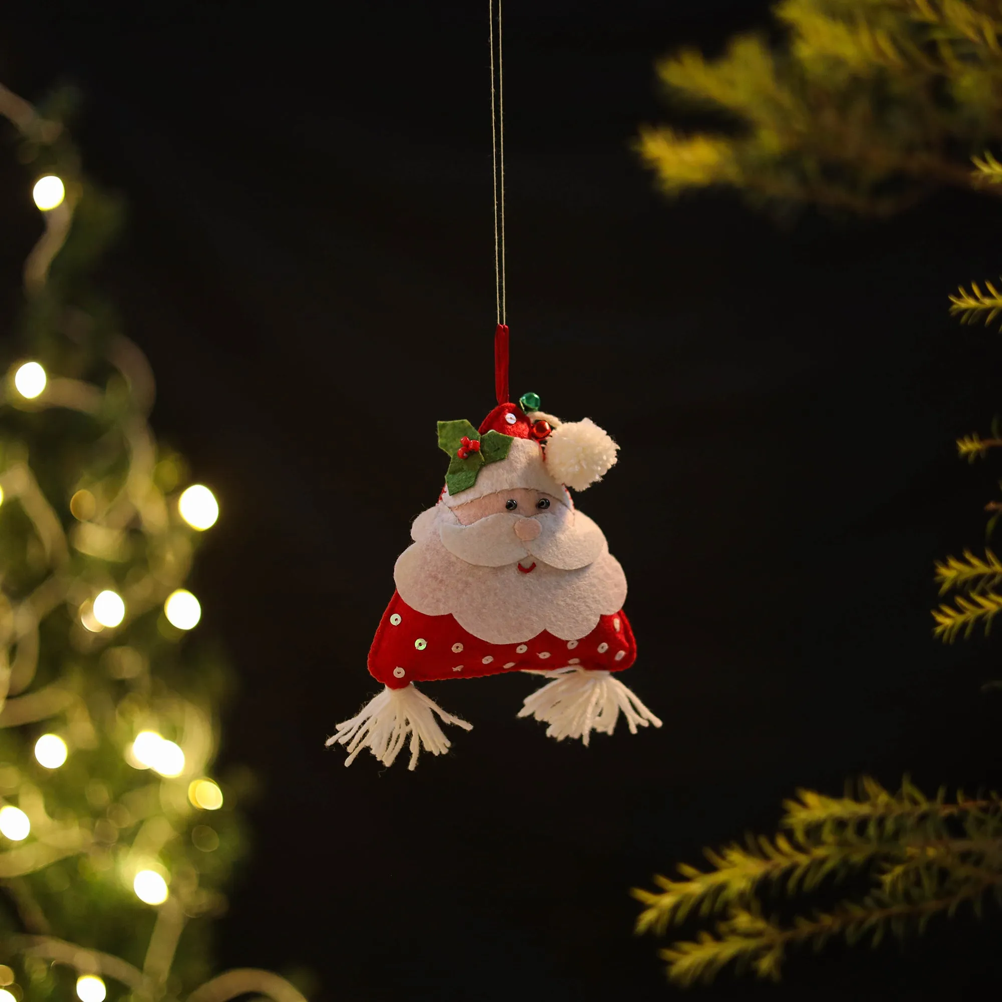 Santa Felt Ornament - Handmade Christmas Decor 01