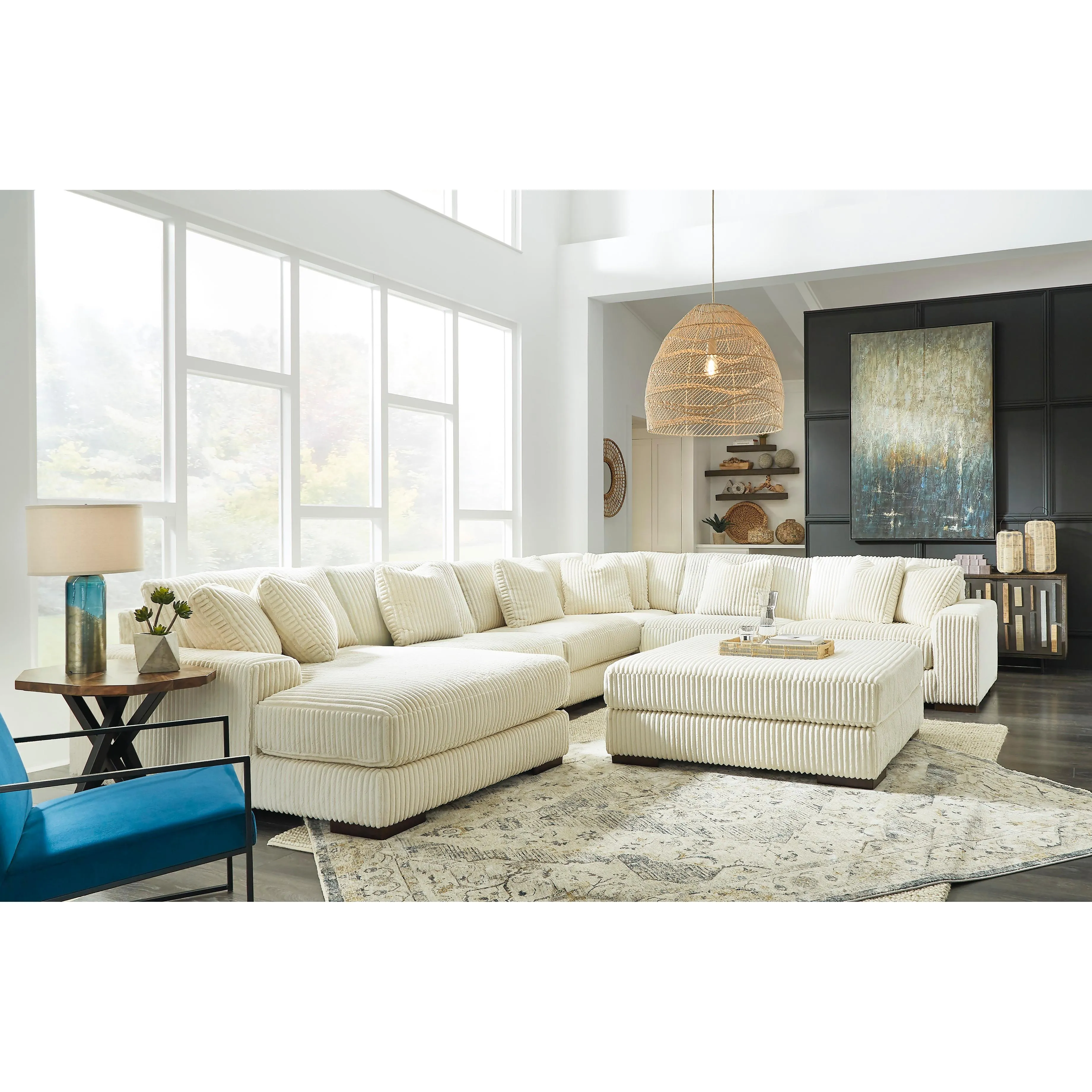 Signature Design by Ashley Lindyn Fabric 6 pc Sectional 2110416/2110446/2110446/2110477/2110446/2110465