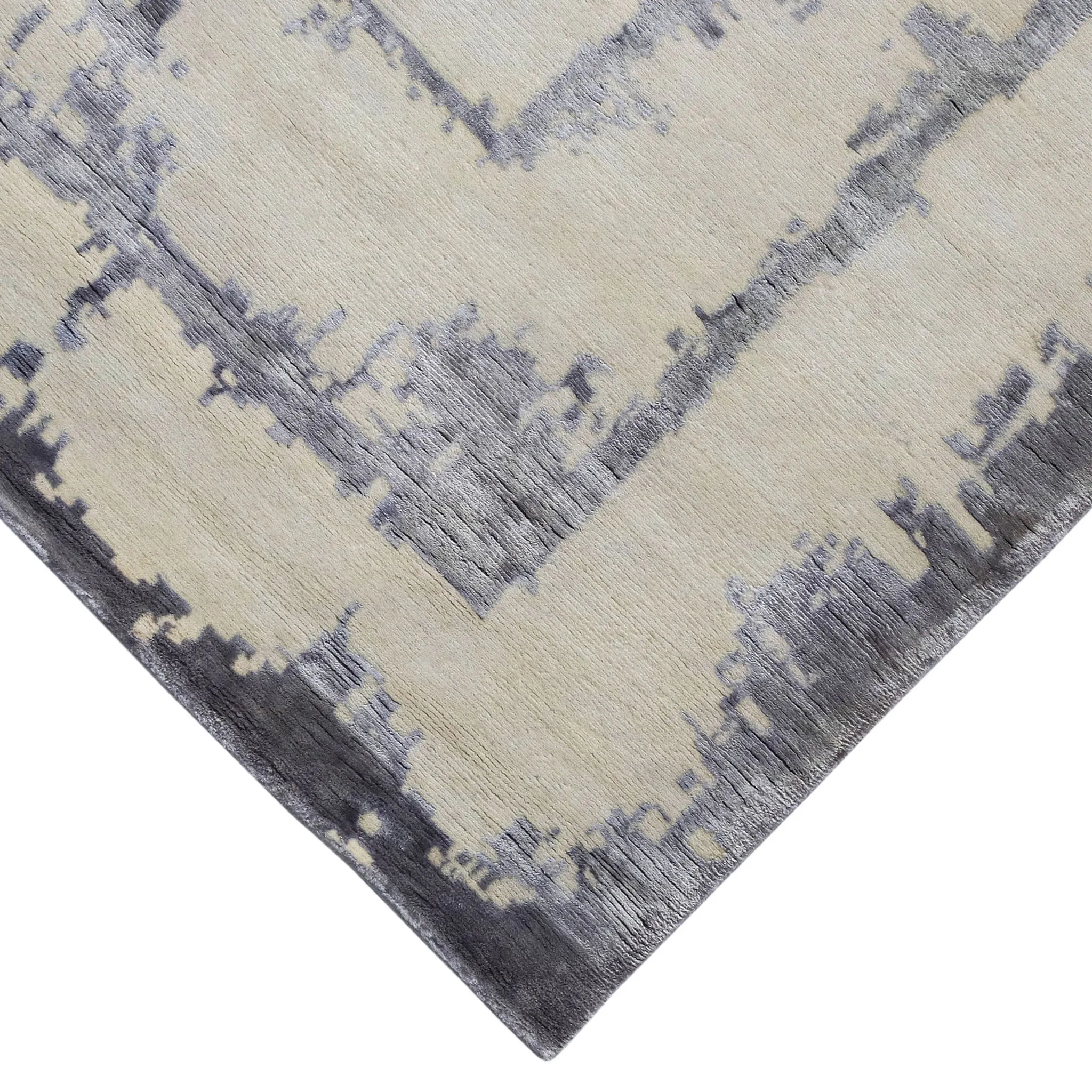 Silver Modern Wool Blend Rug - 7'11" x 9'11"