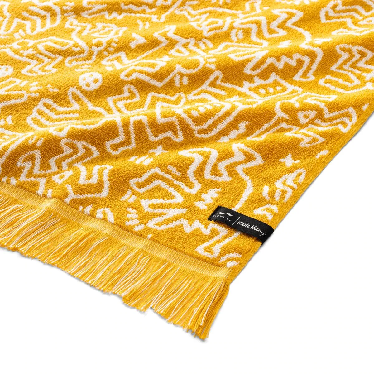 Slowtide Breakers Bath Towel -  Mustard