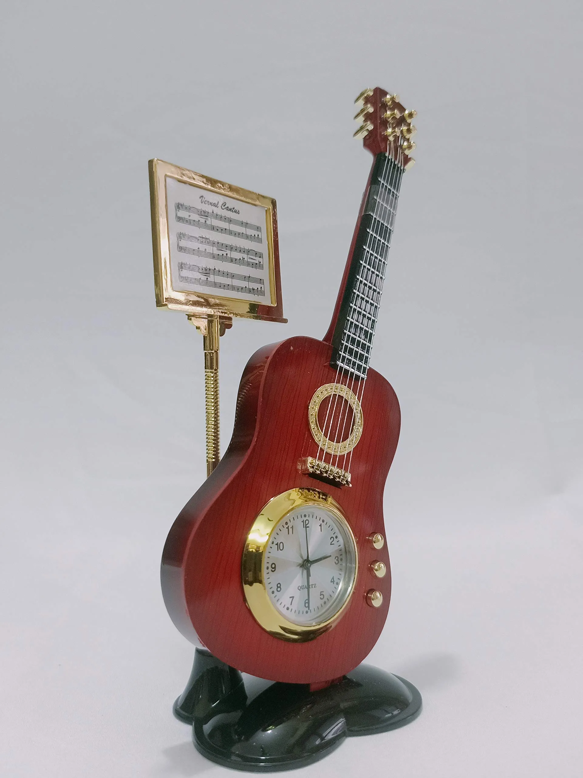 Sri Sainath Enterprises Violin Design Table Clock/RED Colour Table Clock/Size:- 7.5 in Height, 2.5 in Width.