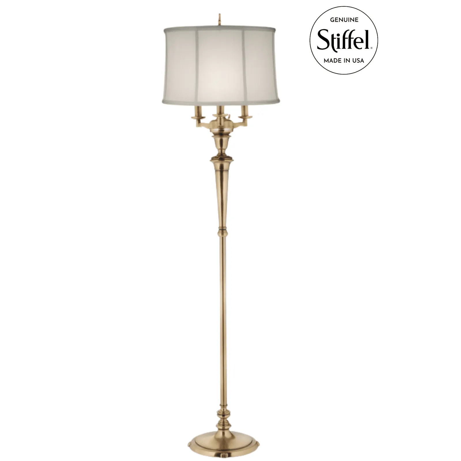 Stiffel 6-Way Camelot Floor Lamp in Burnished Brass