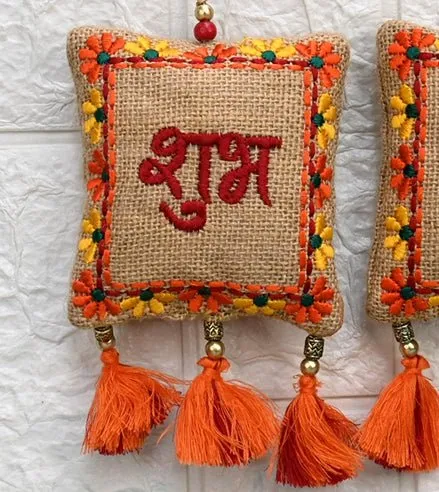 Sustainable Shubh Labh Hangings  (Jute)