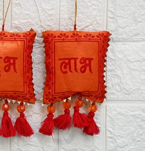 Sustainable Shubh Labh Hangings (Orange)