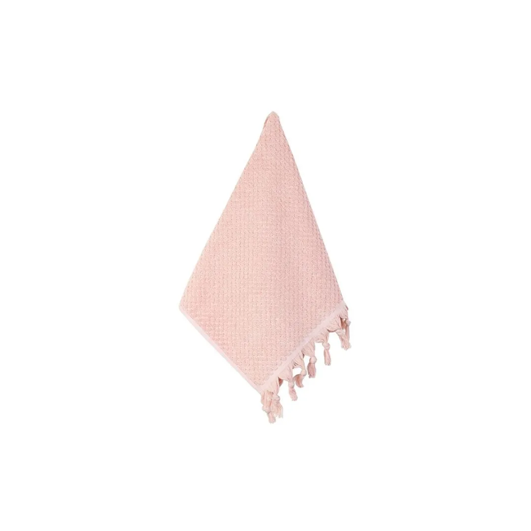 Textured Tassel Face Washer - Pink