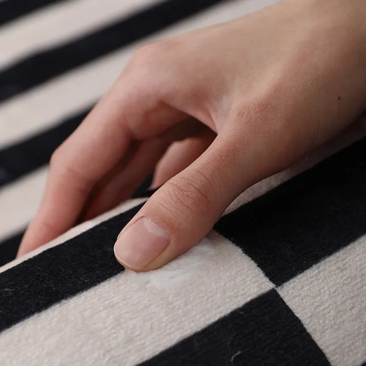 The Belfort | Large Black And White Striped Modern Minimalist Rugs