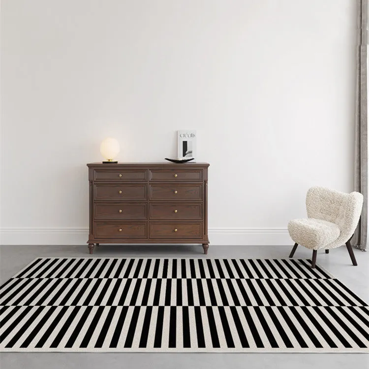 The Belfort | Large Black And White Striped Modern Minimalist Rugs