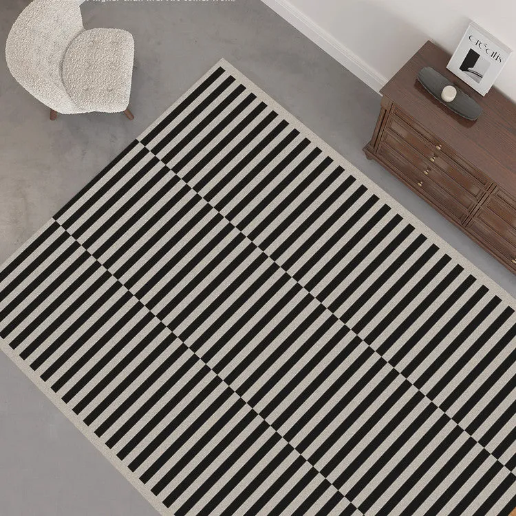 The Belfort | Large Black And White Striped Modern Minimalist Rugs