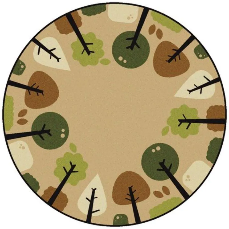 Tranquil Trees Round Classroom Rug