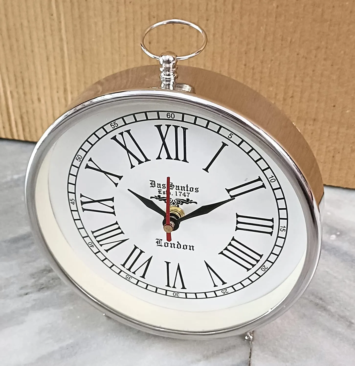 Unique Nautical Handmade Table Top Clock Desk Clock Nautical Stayle Roman Number Beautiful Table Clock| Hanging Table Clock| Home & Office Bed Room Studio Decoration | 6 inch White | No TIK TIK