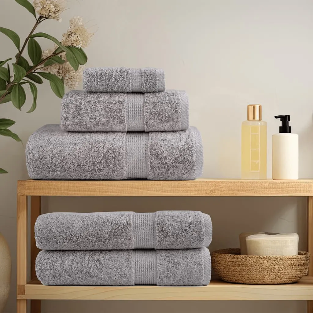 vidaXL 6 Piece Premium Towel Set SOLUND Grey 600 gsm - Ultra Soft, Absorbent & Durable