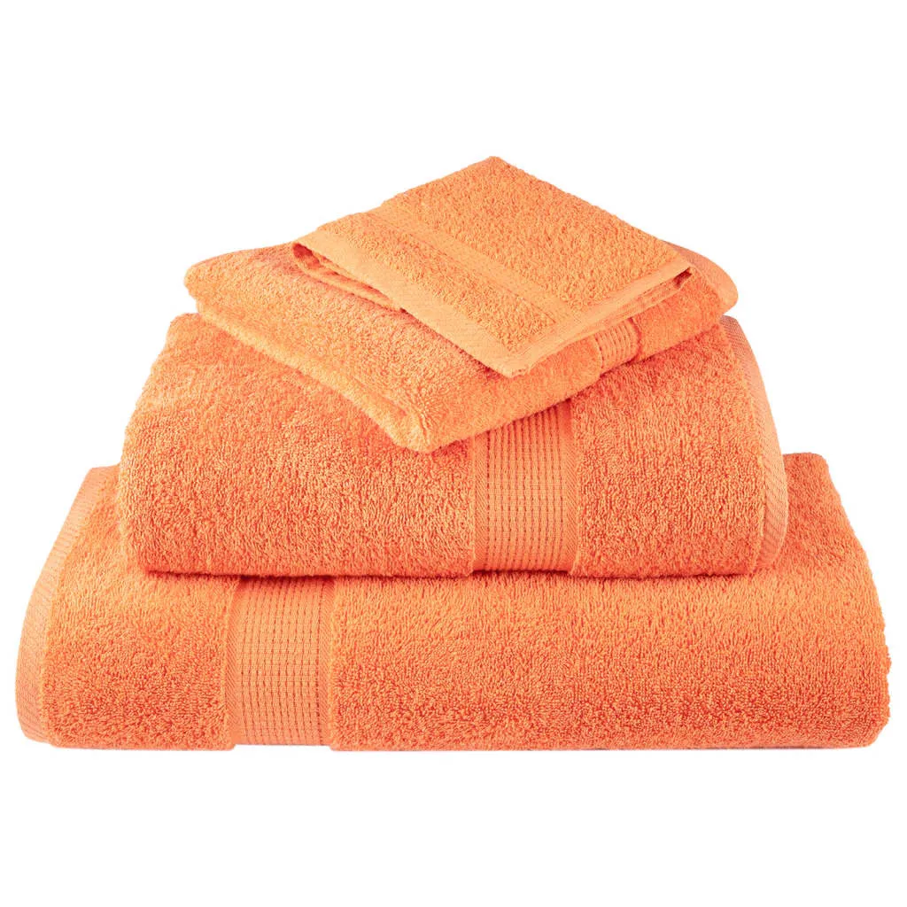 vidaXL 6 Piece Premium Towel Set SOLUND Orange - 100% Cotton, 600 GSM, Super Soft & Absorbent