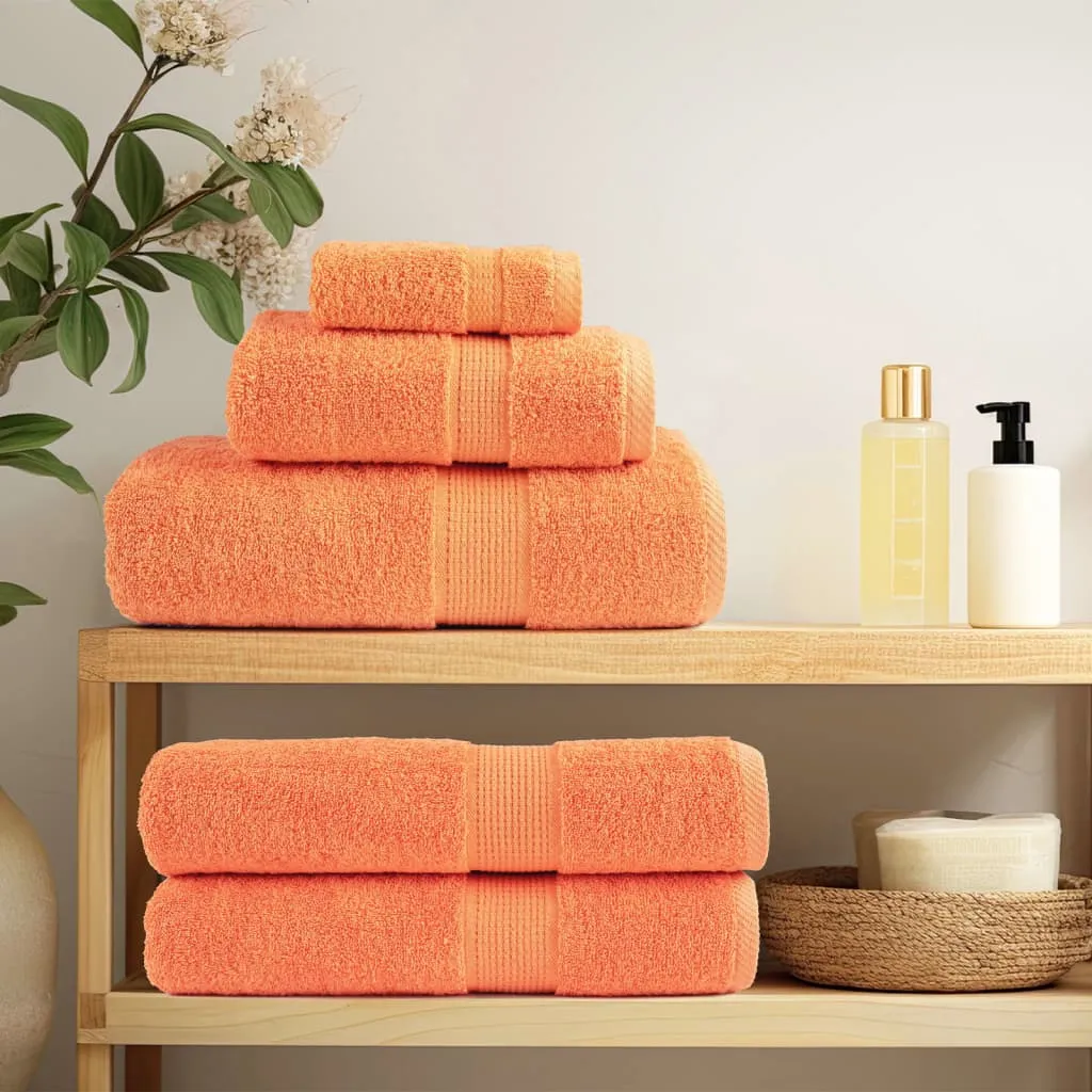 vidaXL 6 Piece Premium Towel Set SOLUND Orange - 100% Cotton, 600 GSM, Super Soft & Absorbent