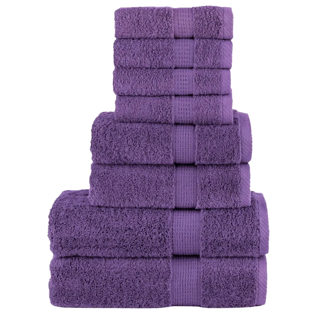 vidaXL 8 Piece Premium Towel Set SOLUND Purple | Ultra-Soft 600 GSM Cotton | OEKO-TEX Certified