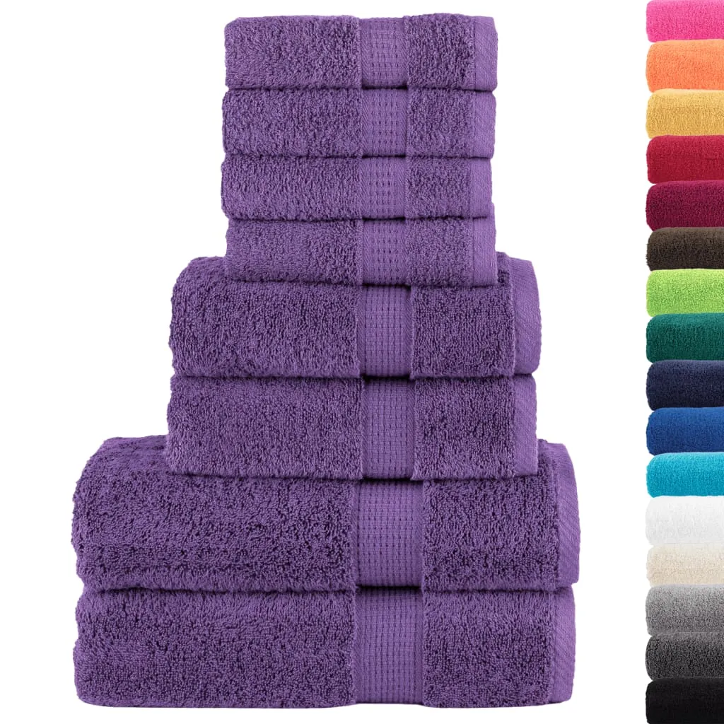 vidaXL 8 Piece Premium Towel Set SOLUND Purple | Ultra-Soft 600 GSM Cotton | OEKO-TEX Certified