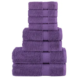 vidaXL 8 Piece Premium Towel Set SOLUND Purple | Ultra-Soft 600 GSM Cotton | OEKO-TEX Certified