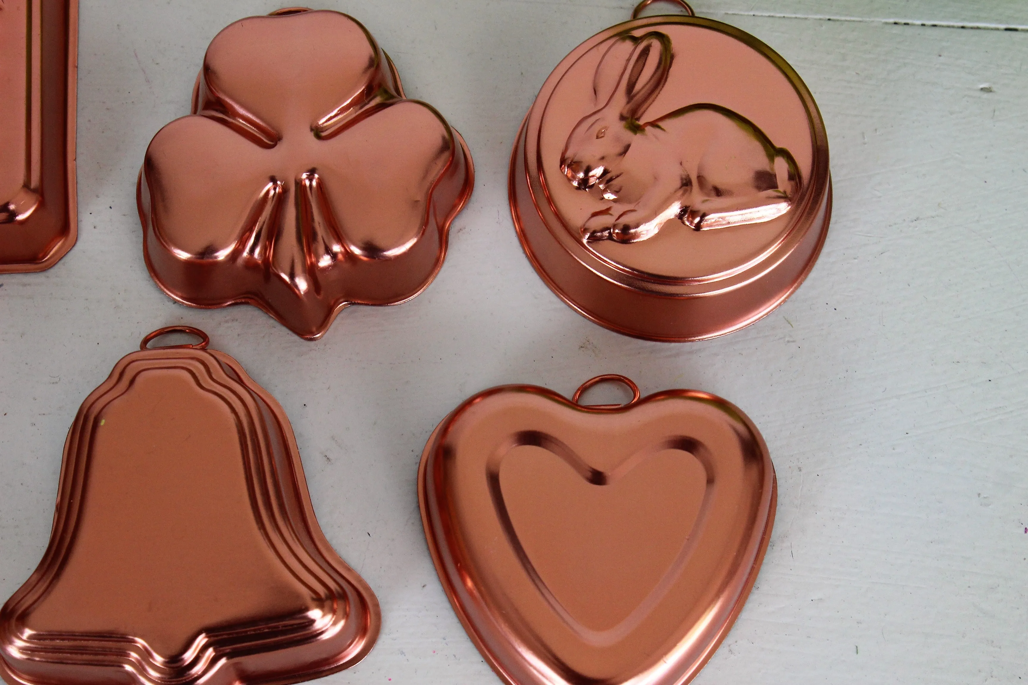 Vintage Copper Look Jelly Molds Set of Six