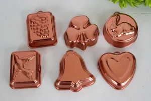 Vintage Copper Look Jelly Molds Set of Six