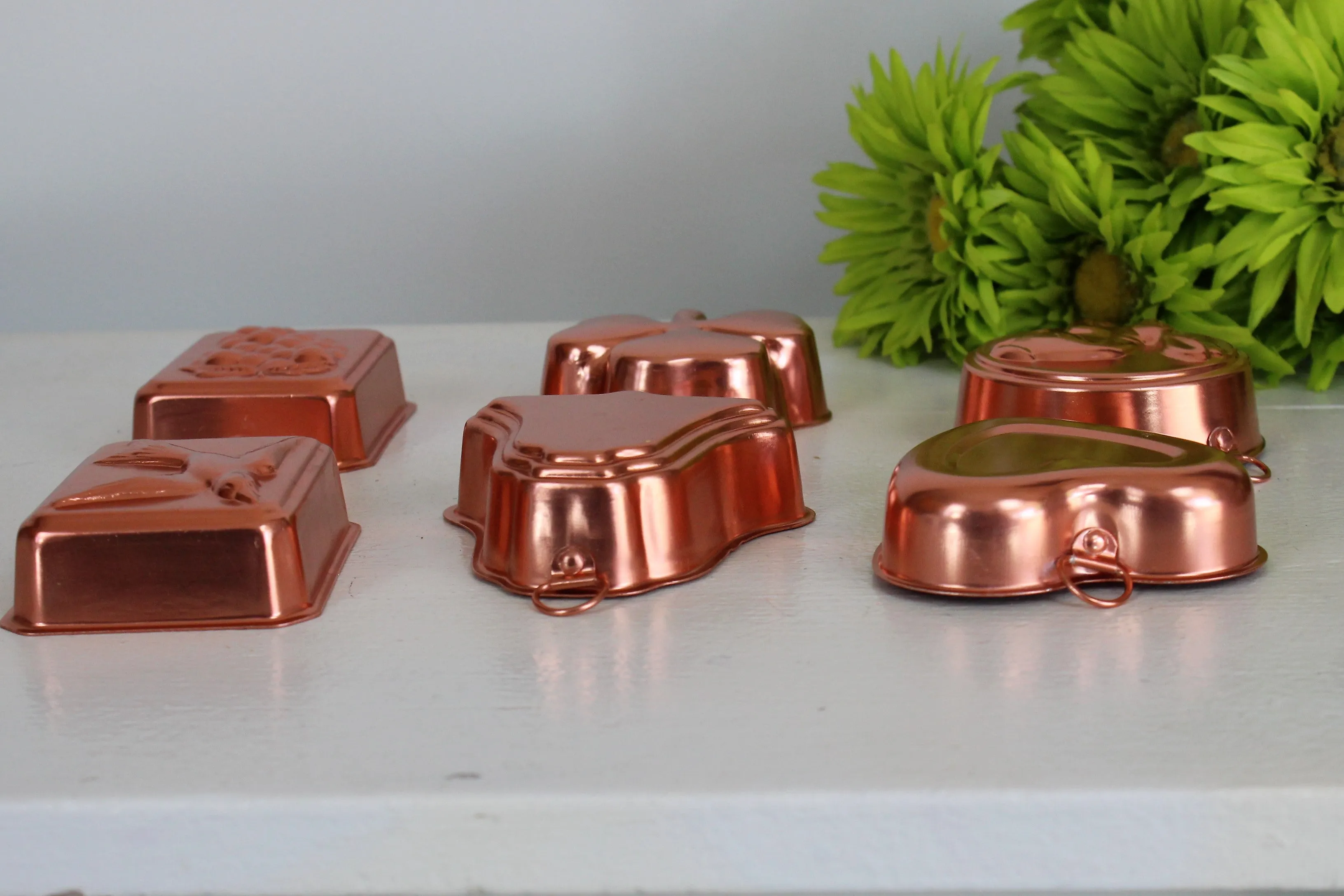 Vintage Copper Look Jelly Molds Set of Six