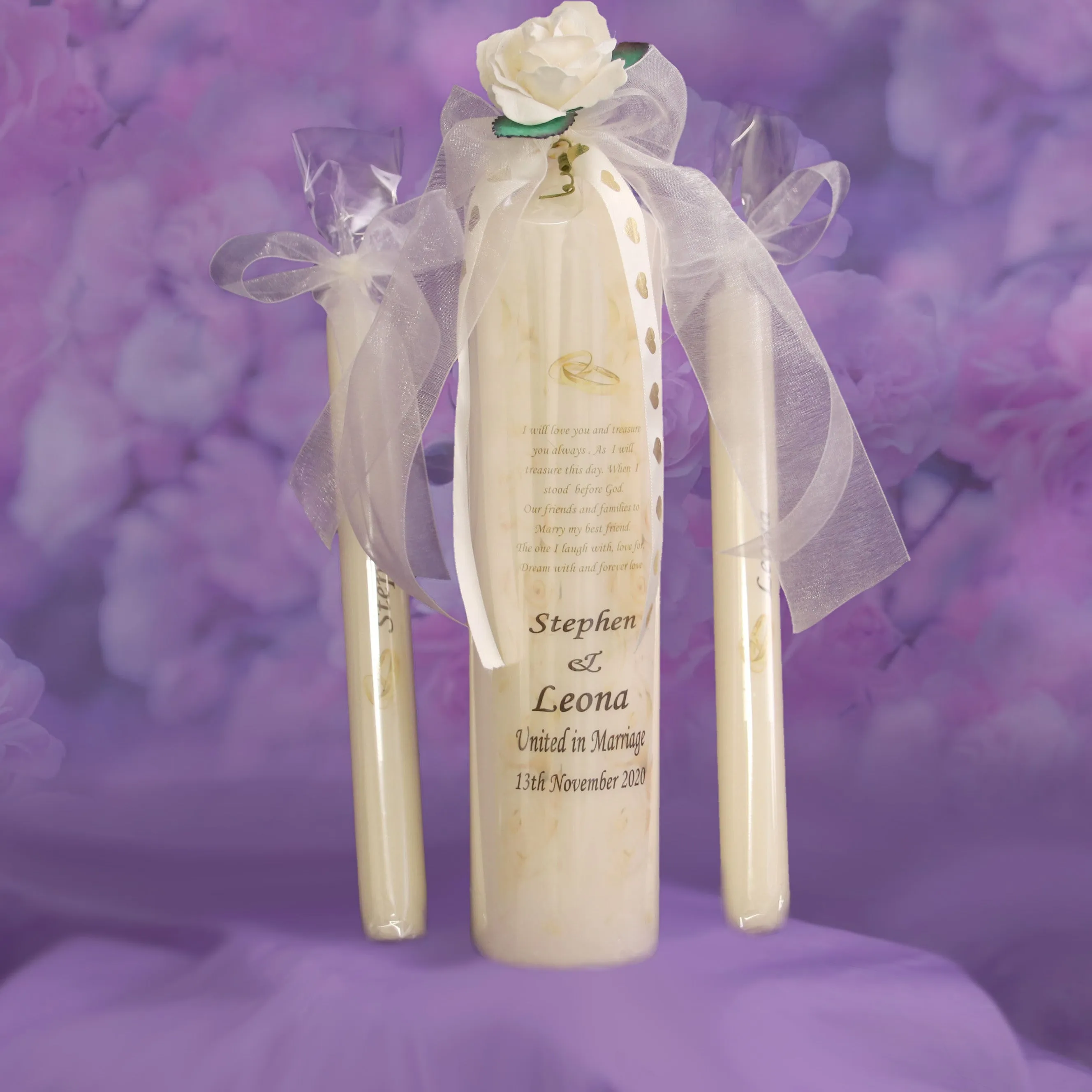 Wedding Candles Luxury Boxed Set - Personalised