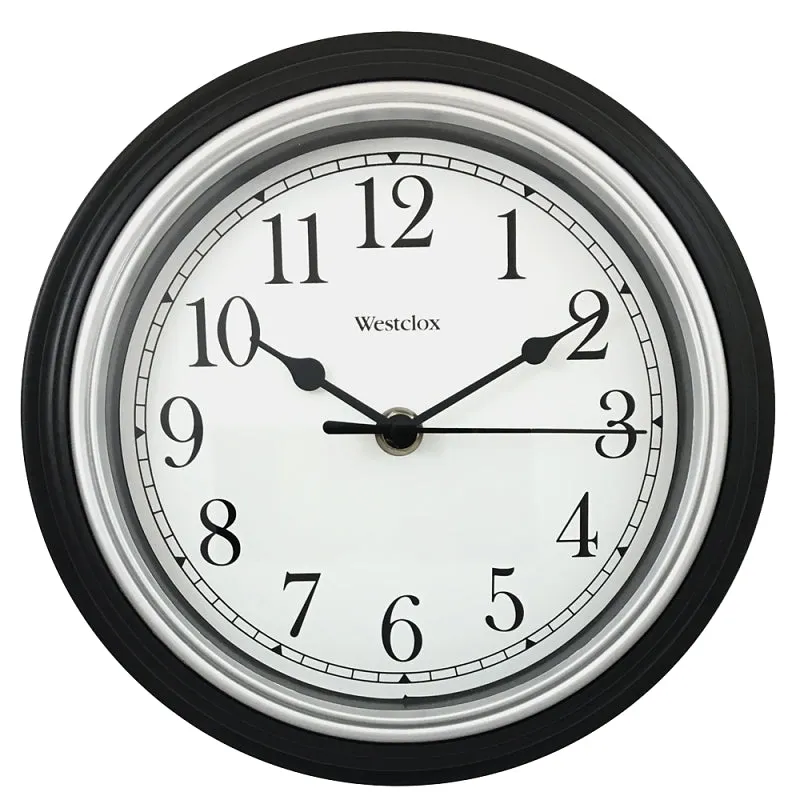 Westclox 46991A Clock, Round, Black Frame, Plastic Clock Face, Analog :EA: QUANTITY: 1