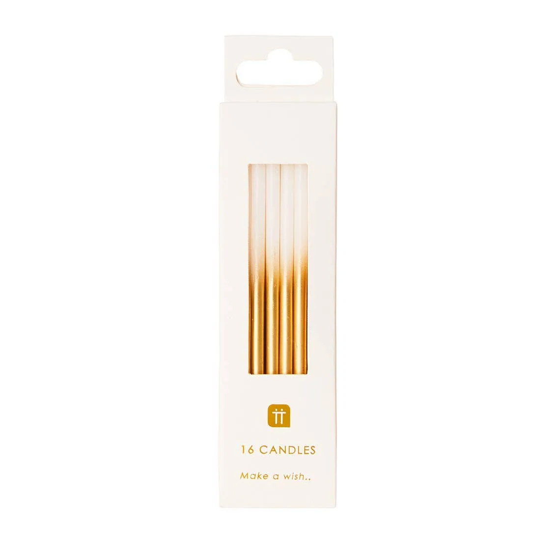 White and Gold Birthday Candles - 16 Pack