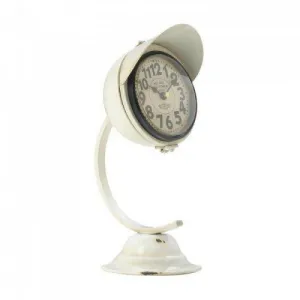 White Vintage Desk Clock (pack of 1 EA)