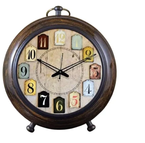 Wooden Table Clock Vintage Antique Style Table Clock Nautical Handmade Wooden Table Clock Antique Designer Clock Best Gift Item Brown