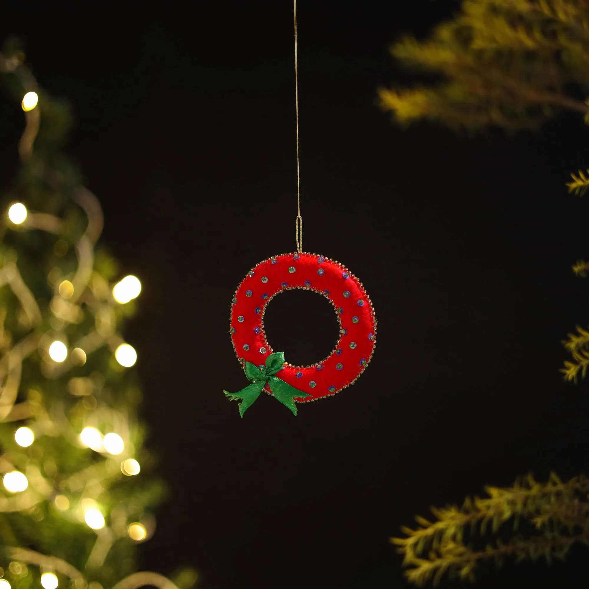 Wreath Felt Ornament - Handmade Christmas Decor 54